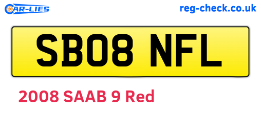 SB08NFL are the vehicle registration plates.