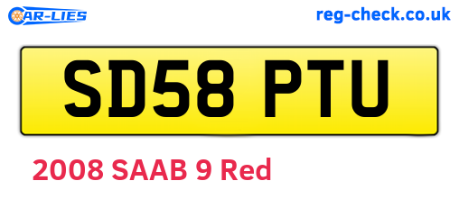 SD58PTU are the vehicle registration plates.