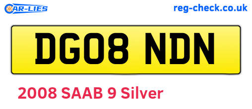 DG08NDN are the vehicle registration plates.