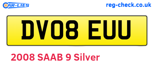 DV08EUU are the vehicle registration plates.