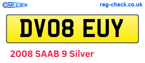 DV08EUY are the vehicle registration plates.