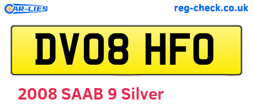 DV08HFO are the vehicle registration plates.