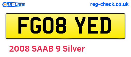 FG08YED are the vehicle registration plates.