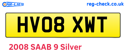 HV08XWT are the vehicle registration plates.