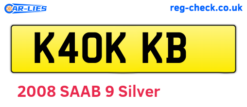 K40KKB are the vehicle registration plates.