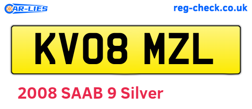 KV08MZL are the vehicle registration plates.