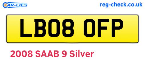 LB08OFP are the vehicle registration plates.