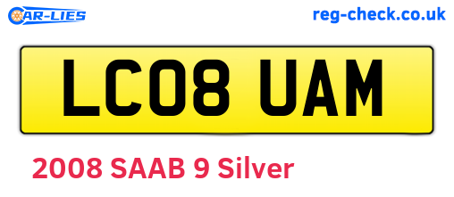 LC08UAM are the vehicle registration plates.