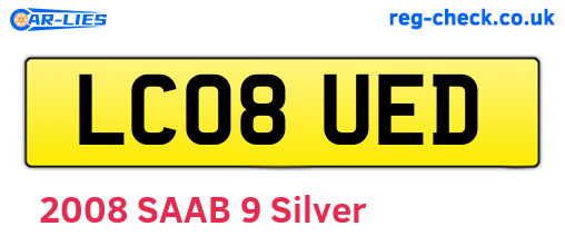 LC08UED are the vehicle registration plates.