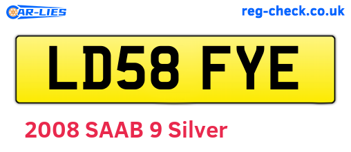 LD58FYE are the vehicle registration plates.