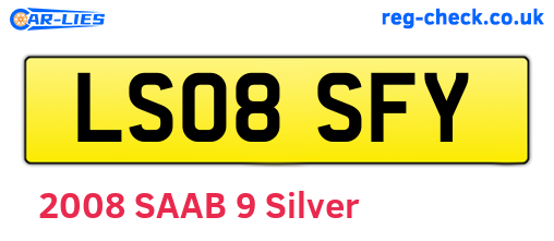 LS08SFY are the vehicle registration plates.