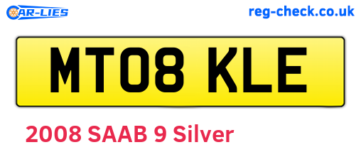 MT08KLE are the vehicle registration plates.