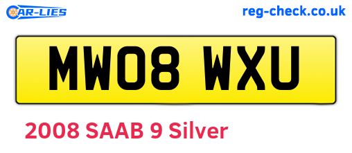 MW08WXU are the vehicle registration plates.