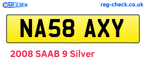 NA58AXY are the vehicle registration plates.