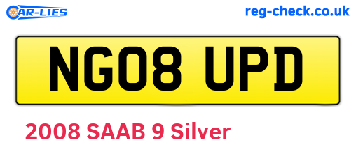 NG08UPD are the vehicle registration plates.