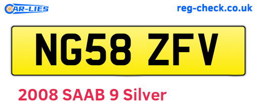 NG58ZFV are the vehicle registration plates.