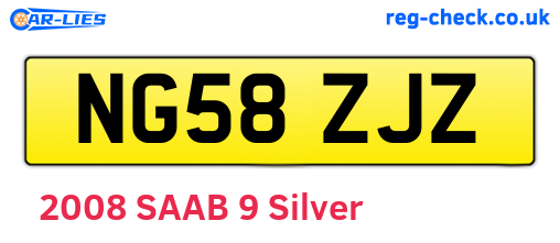 NG58ZJZ are the vehicle registration plates.