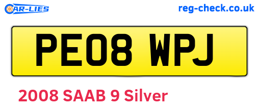PE08WPJ are the vehicle registration plates.