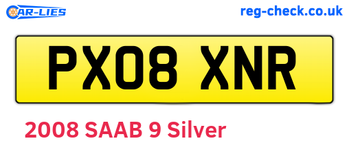 PX08XNR are the vehicle registration plates.