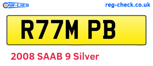 R77MPB are the vehicle registration plates.