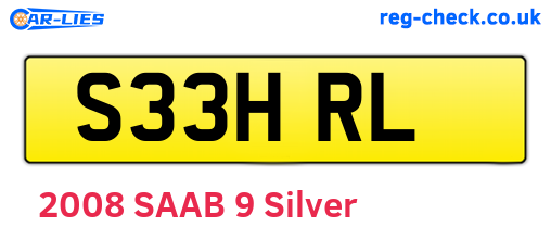 S33HRL are the vehicle registration plates.