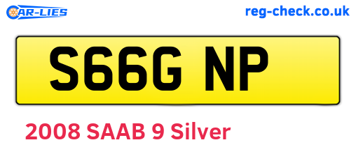 S66GNP are the vehicle registration plates.