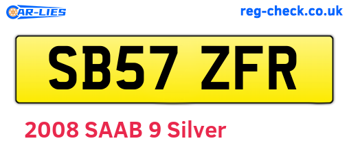 SB57ZFR are the vehicle registration plates.