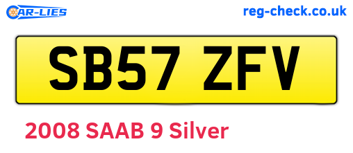 SB57ZFV are the vehicle registration plates.