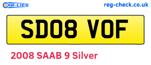 SD08VOF are the vehicle registration plates.