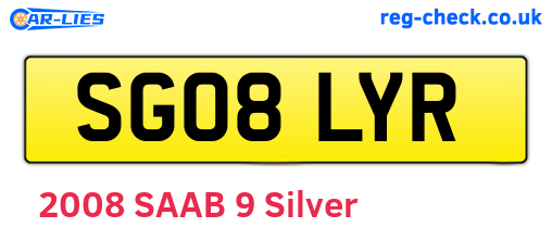 SG08LYR are the vehicle registration plates.
