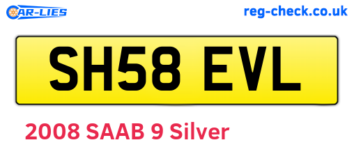 SH58EVL are the vehicle registration plates.