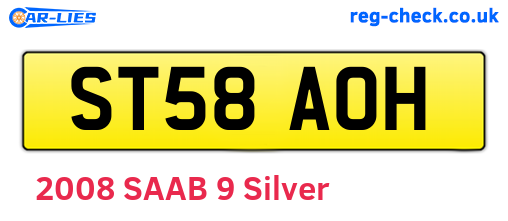 ST58AOH are the vehicle registration plates.
