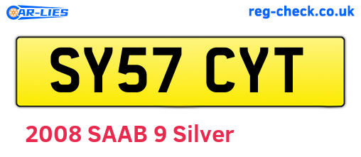 SY57CYT are the vehicle registration plates.