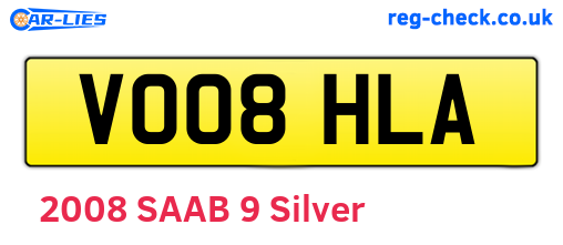 VO08HLA are the vehicle registration plates.