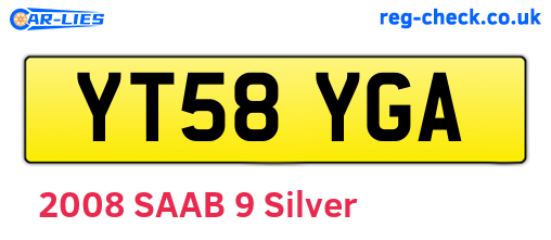 YT58YGA are the vehicle registration plates.