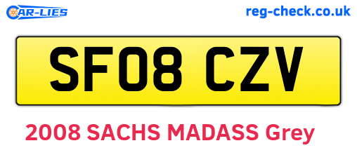 SF08CZV are the vehicle registration plates.