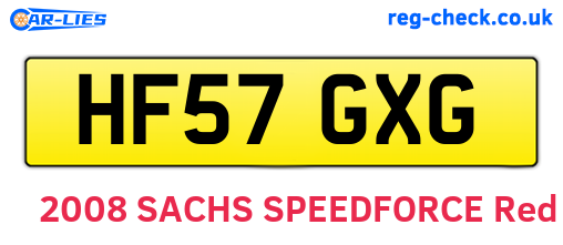 HF57GXG are the vehicle registration plates.