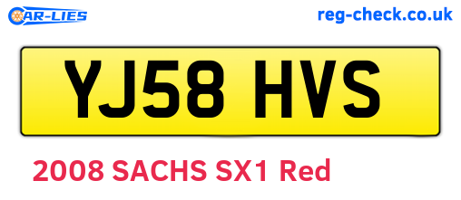 YJ58HVS are the vehicle registration plates.