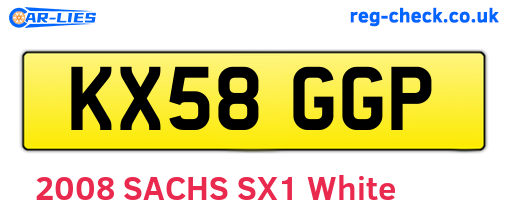 KX58GGP are the vehicle registration plates.