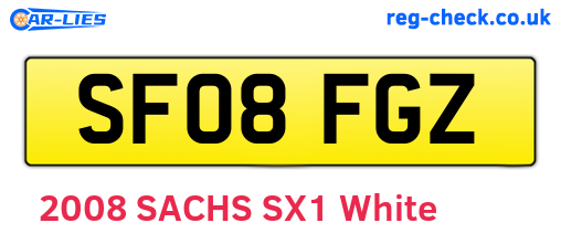 SF08FGZ are the vehicle registration plates.