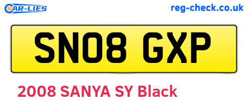 SN08GXP are the vehicle registration plates.
