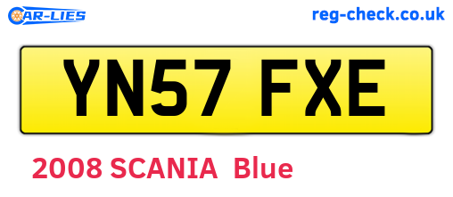 YN57FXE are the vehicle registration plates.