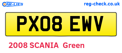 PX08EWV are the vehicle registration plates.