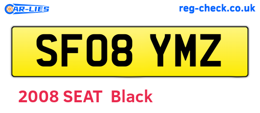 SF08YMZ are the vehicle registration plates.