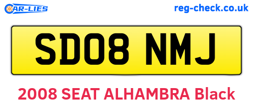 SD08NMJ are the vehicle registration plates.