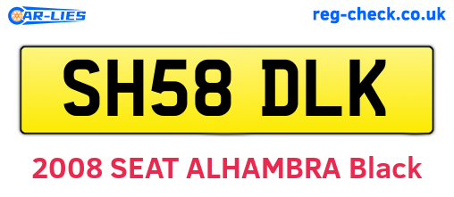 SH58DLK are the vehicle registration plates.