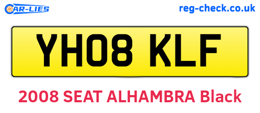 YH08KLF are the vehicle registration plates.