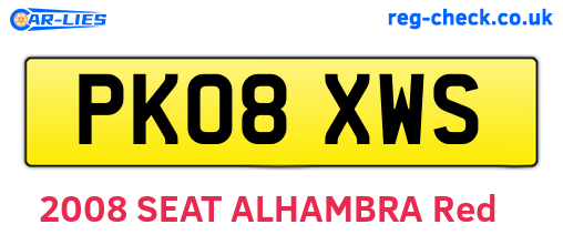PK08XWS are the vehicle registration plates.