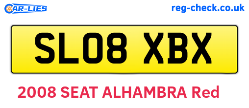 SL08XBX are the vehicle registration plates.