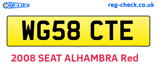 WG58CTE are the vehicle registration plates.